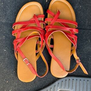 Franco Sarto Red Strappy Sandals